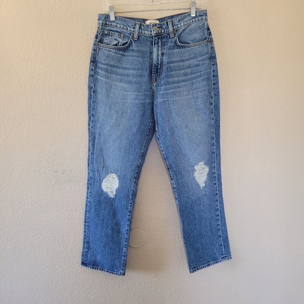 BALDWIN KANSAS CITY High Rise Classic Straight Jeans Size 29 Therese Distressed